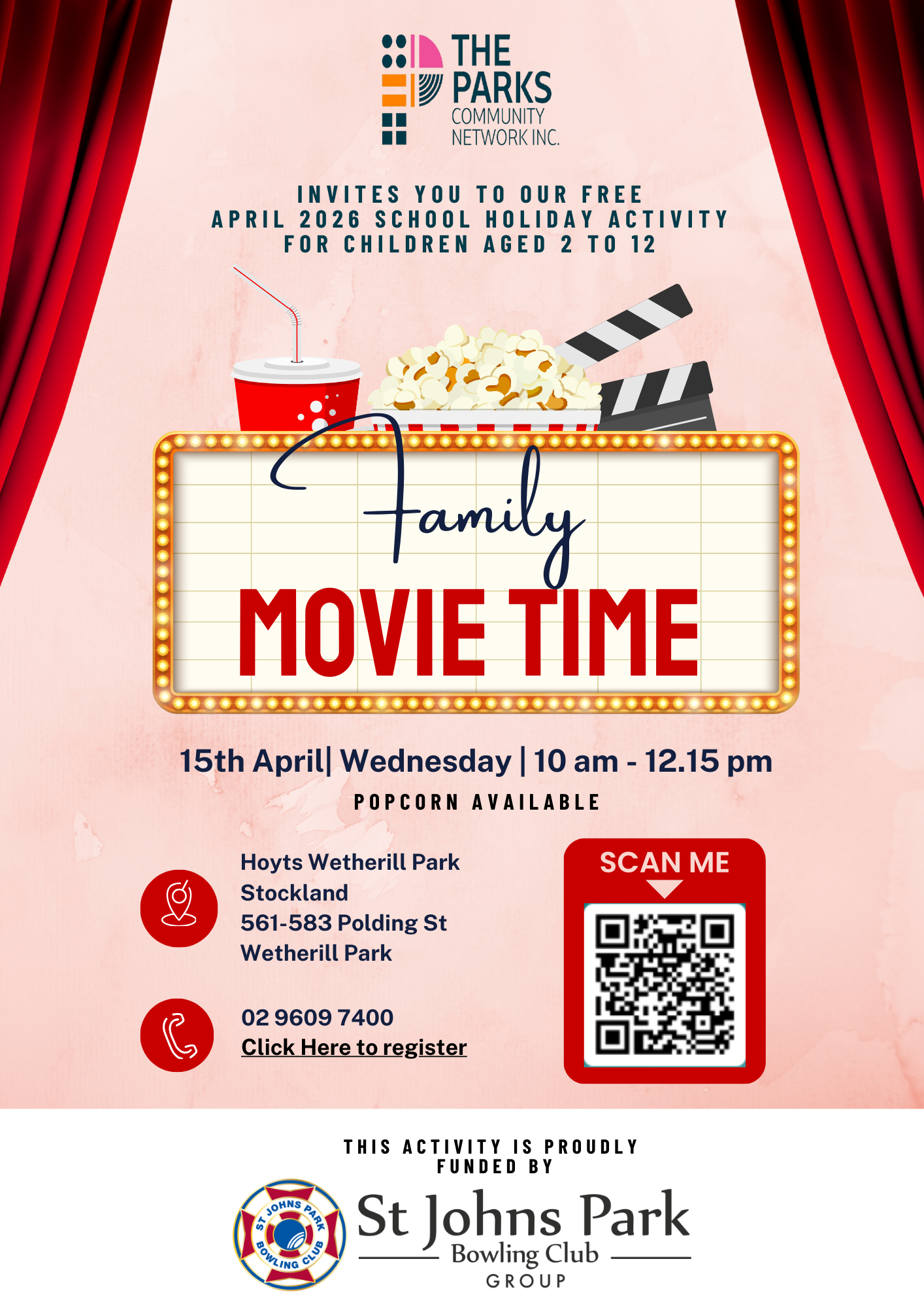 Apr 2026 St Johns School Holiday flyer